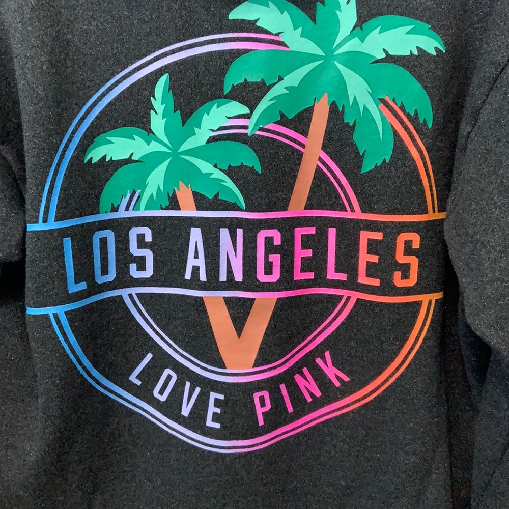 PINK Sparkly Cropped Sweatshirt Small